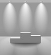 Pedestal in a lightened room