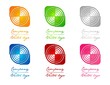3D colored half square in circle logo