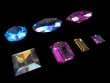 Diamond over a black background