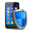 Illustration: Mobile security and antivirus protection concept Mobile security and antivirus protection concept