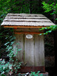 wooden toilet house in the forest