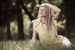 woman on grass woman on grass