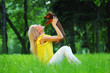 woman dachshund in her arms