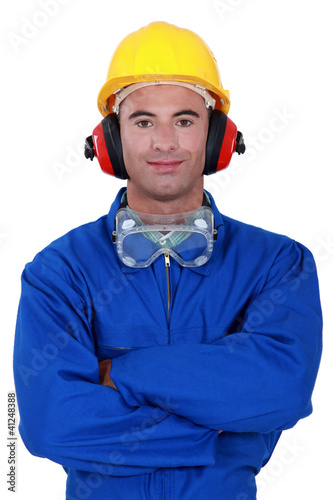 Photo: Portrait of a well-protected tradesman Portrait of a well-protected tradesman