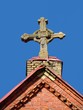 Stone cross - detail of catholic church (Jelgava, Latvia) Stone cross - detail of catholic church (Jelgava, Latvia)