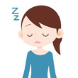 女性 上半身 眠い