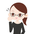 眼鏡をかけた女性 上半身 黒縁 　