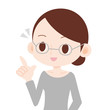 眼鏡をかけた女性　上半身 提案