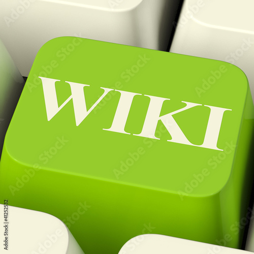 Illustration: Wiki Computer Key For Online Information Or Encyclopedia Wiki Computer Key For Online Information Or Encyclopedia