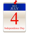 Calendar for 4th July Calendar for 4th July