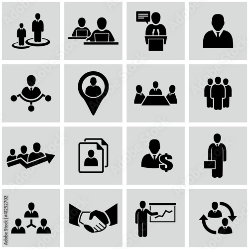 Vektor: Human resources and management icons set. Human resources and management icons set.