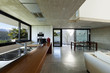 beautiful modern house in cement, interior, open space beautiful modern house in cement, interior, open space