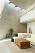 beautiful modern house in cement, interior, living room