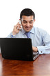 Businessman discussion on telephone Businessman discussion on telephone