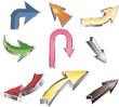 Colorful 3d vector arrows set Colorful 3d vector arrows set