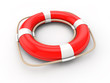Red lifebelt 3d render illustration