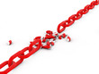chain with a broken link 3d render