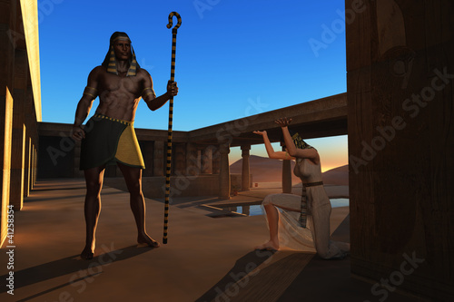 Illustration: Pharaoh and slave girl Pharaoh and slave girl