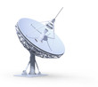 radio telescope isolated on white background, work pa