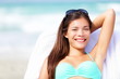 Vacation woman relaxing on sunbed Vacation woman relaxing on sunbed