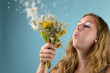 Hope: young woman with a lot of wishes