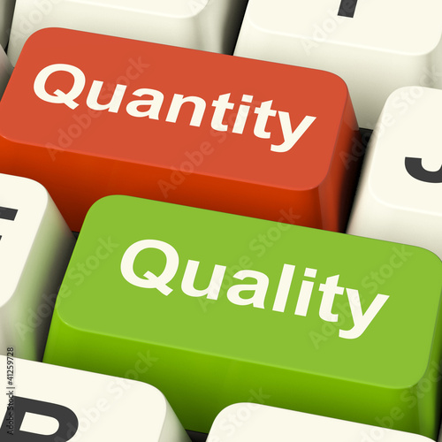 Illustration: Quality And Quantity Computer Keys Showing Choice Between Excell Quality And Quantity Computer Keys Showing Choice Between Excell