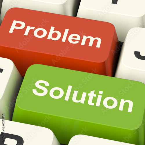 Illustration: Problem And Solution Computer Keys Showing Assistance And Solvin Problem And Solution Computer Keys Showing Assistance And Solvin