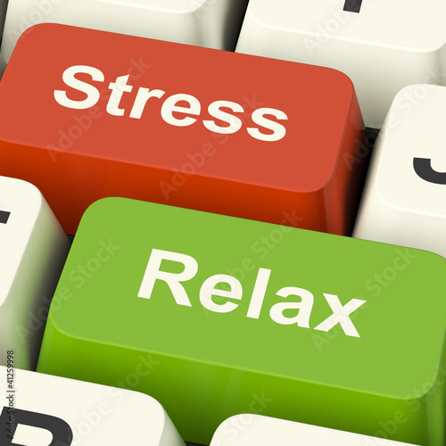 Illustration: Stress Relax Computer Keys Showing Pressure Of Work Or Relaxatio Stress Relax Computer Keys Showing Pressure Of Work Or Relaxatio