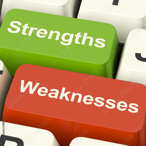 Illustration: Strengths And Weaknesses Computer Keys Showing Performance Or An Strengths And Weaknesses Computer Keys Showing Performance Or An