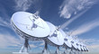 radio telescopes on sky background