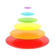 Six layer cone pyramid isolated