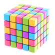Colorful glossy cube isolated