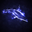 Neon dolphin, abstract strip, stylish illustration eps10