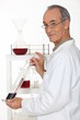 Winemaker analyzing wine