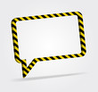 yellow and black striped speech bubble 3d