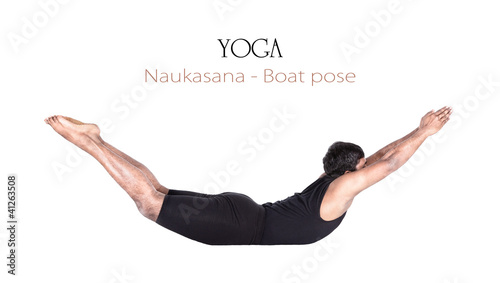 Photo: Yoga naukasana boat pose Yoga naukasana boat pose