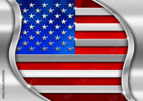 Illustration: USA Metal Flag USA Metal Flag