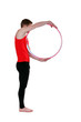 Man with a hula hoop