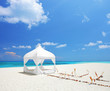 A view of a wedding tent on a beach in Maldives A view of a wedding tent on a beach in Maldives