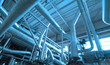 Equipment, cables and piping as found inside of  industrial powe