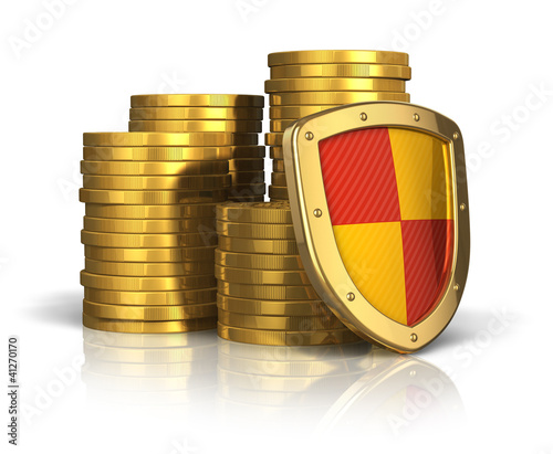 Illustration: Financial insurance and business stability concept Financial insurance and business stability concept
