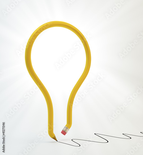 Illustration: light bulb pencil light bulb pencil