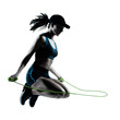 Photo: woman runner jogger jumping rope woman runner jogger jumping rope