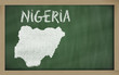 outline map of nigeria on blackboard outline map of nigeria on blackboard