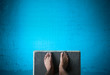 feet on diving board