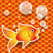 Seamless small goldfish or koi fish scale pattern with fish