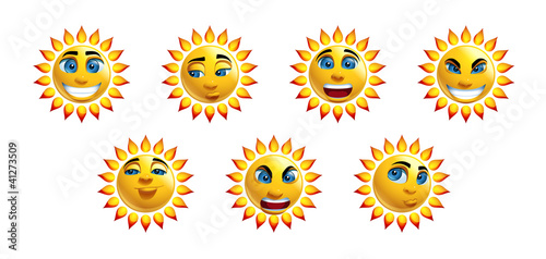 Vektor: Sun Face Loony Characters Sun Face Loony Characters