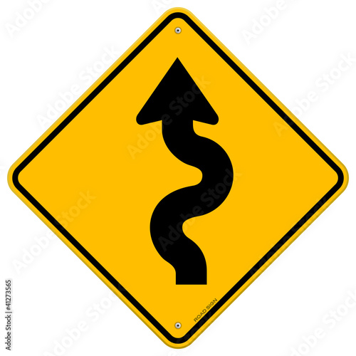 Vector: Winding Road Sign Winding Road Sign