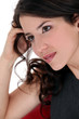 Closeup of a pretty brunette