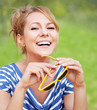 Cheerful woman outdoor